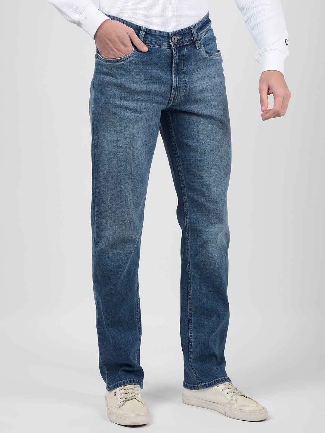 Numero Uno Men Solid Dark Blue Jeans